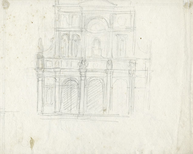 Tommaso Minardi, front of a church